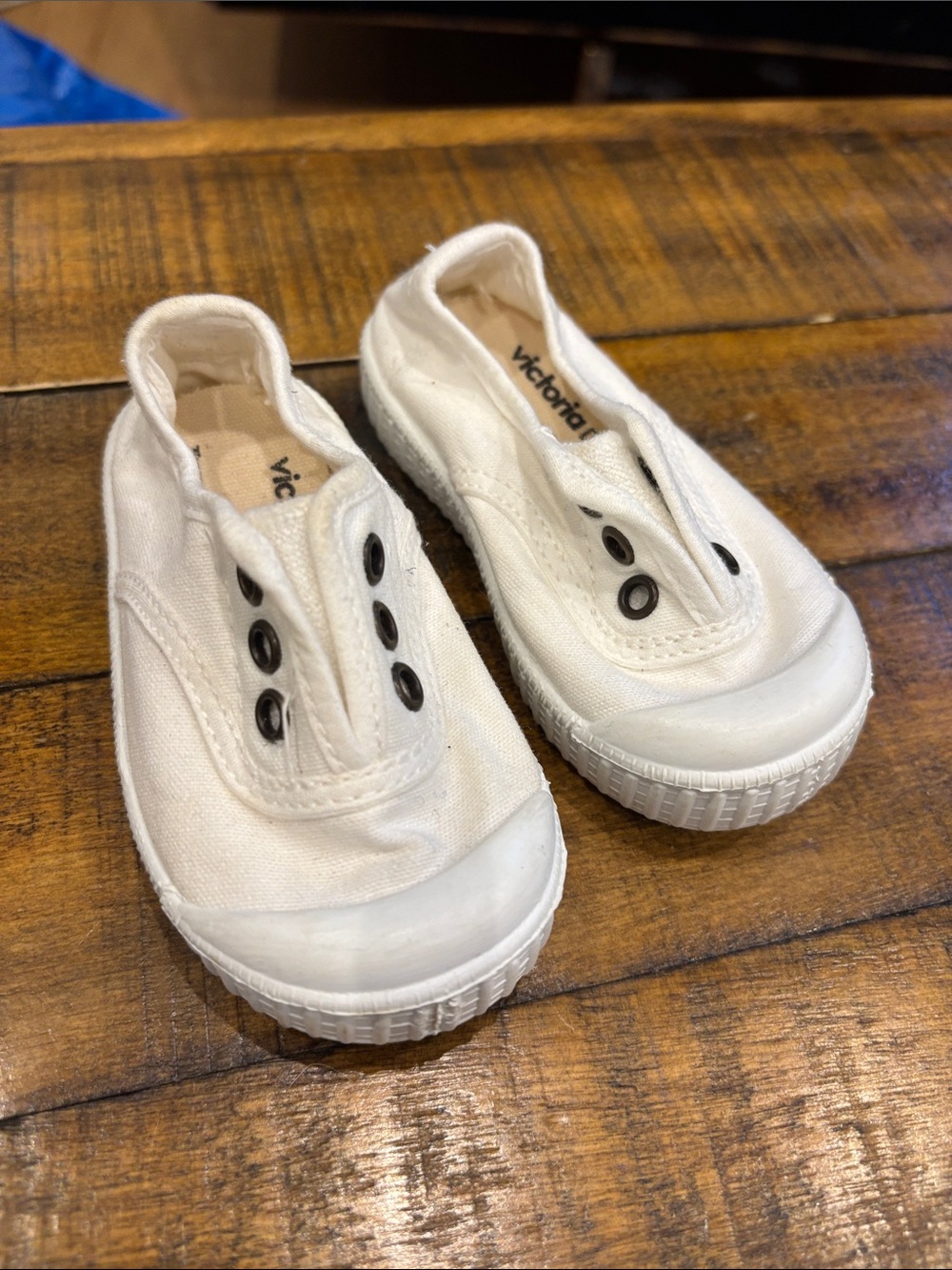 Kids White Slip-On Canvas Sneakers with Easy Elastic Fit